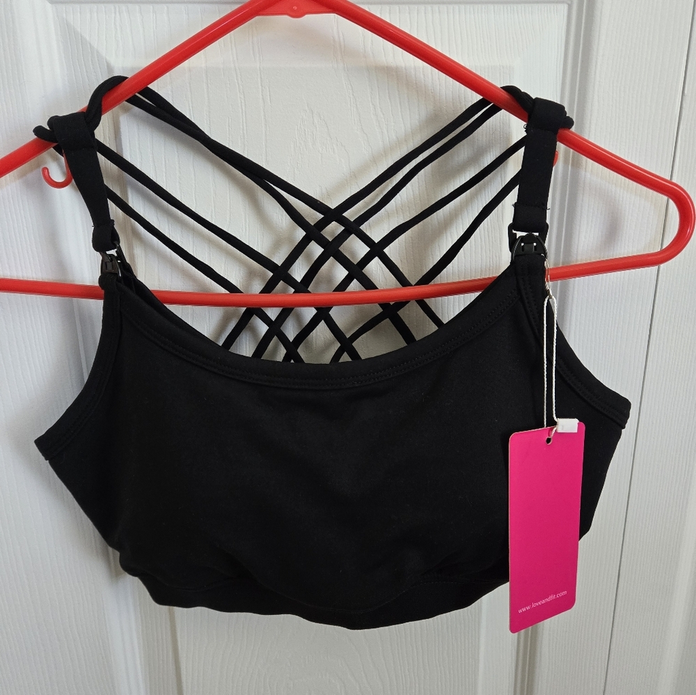 Activewear For Moms Black Strappy Womens Sports Bra